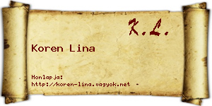 Koren Lina névjegykártya